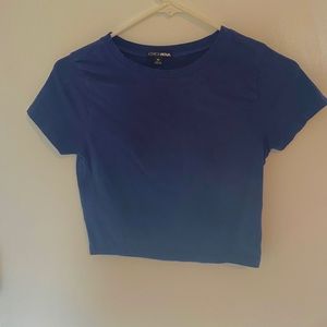 FASHION NOVA NAVY CROP TEE